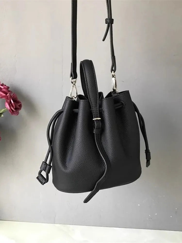 Mini Leather Bucket Bag