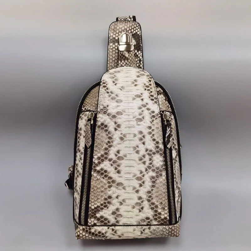 Vintage Snakeskin Leather Chest Bag