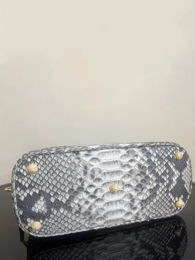 Retro Snakeskin Leather Handbag