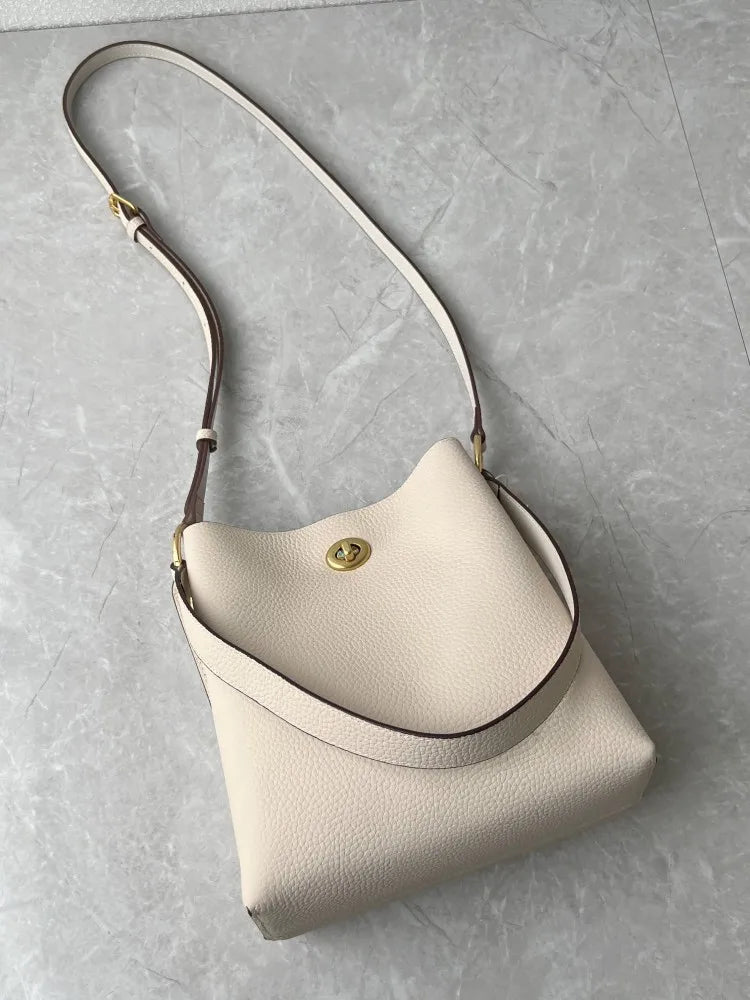 Leather Bucket Shoulder Bag