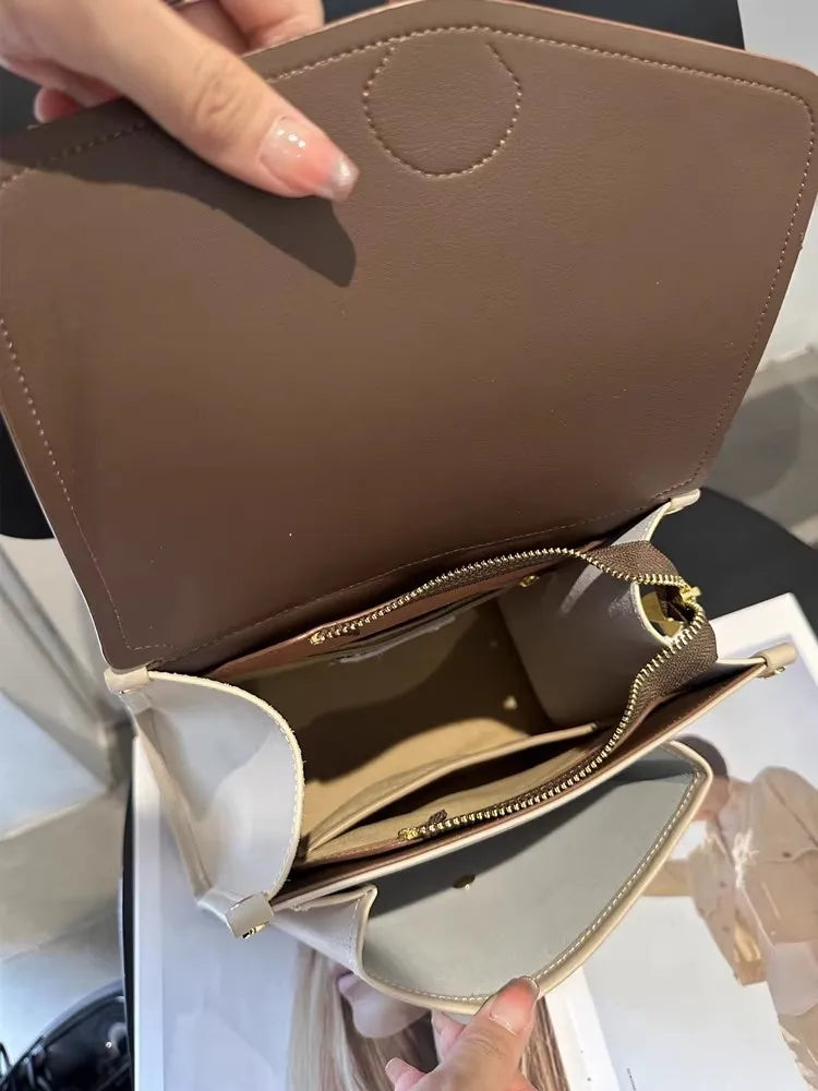 Colorblock Leather Backpack