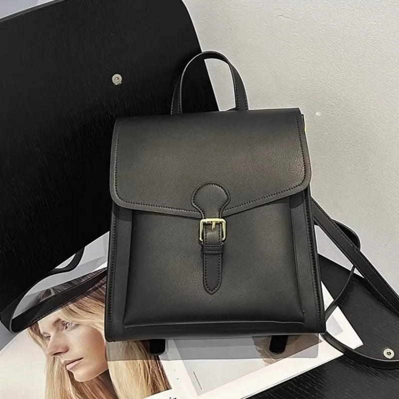 Colorblock Leather Backpack