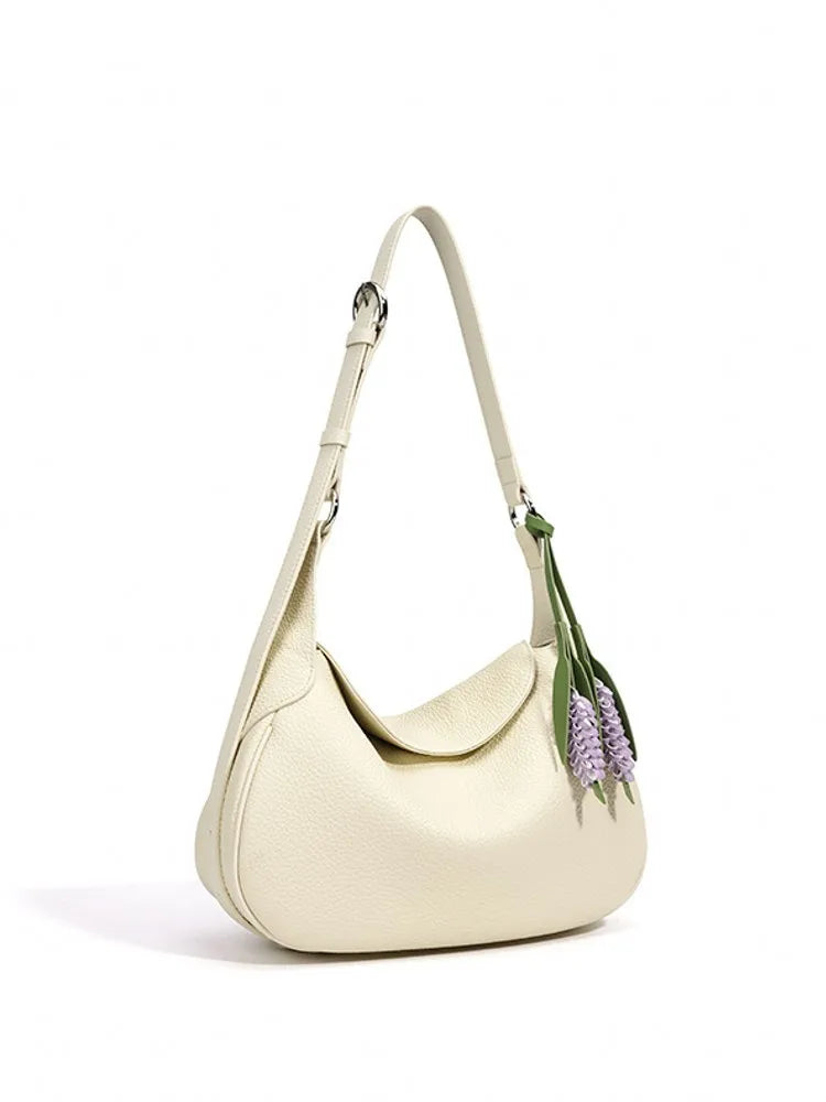 Soft Leather Buckle Shoulder Bag