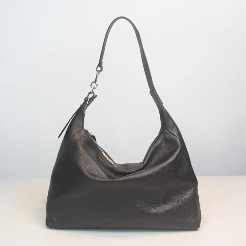 Metallic Leather Shoulder Bag
