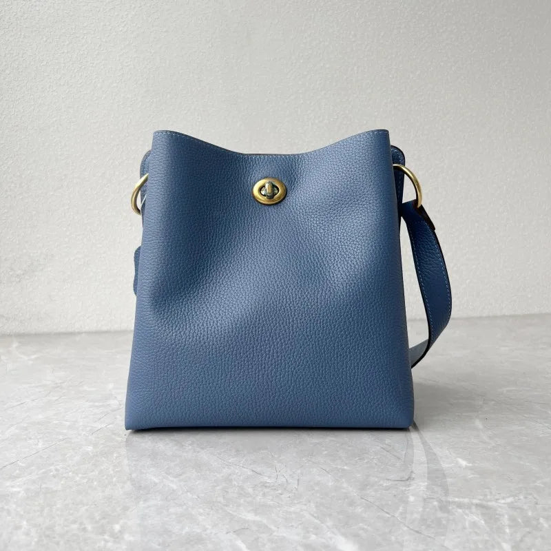 Leather Bucket Shoulder Bag