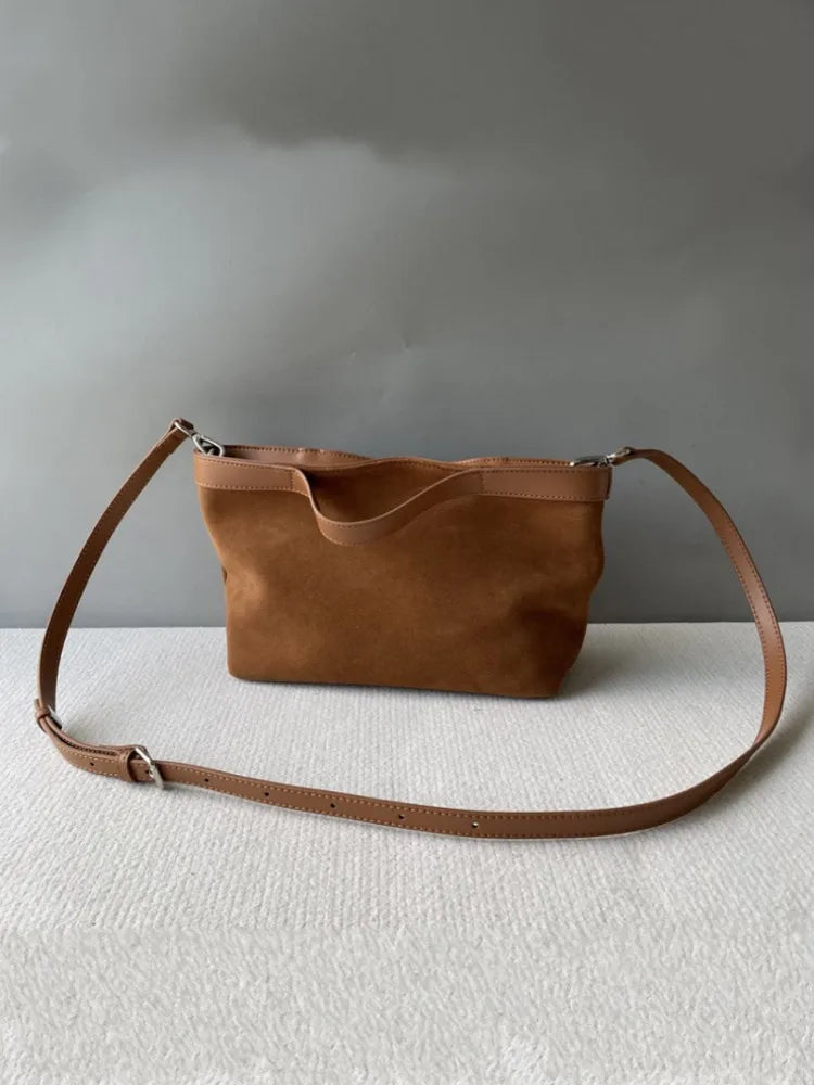 Faux Suede Shoulder Bag
